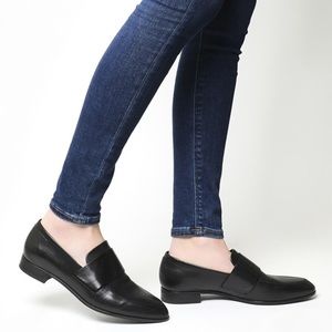 vagabond frances leather loafers in black